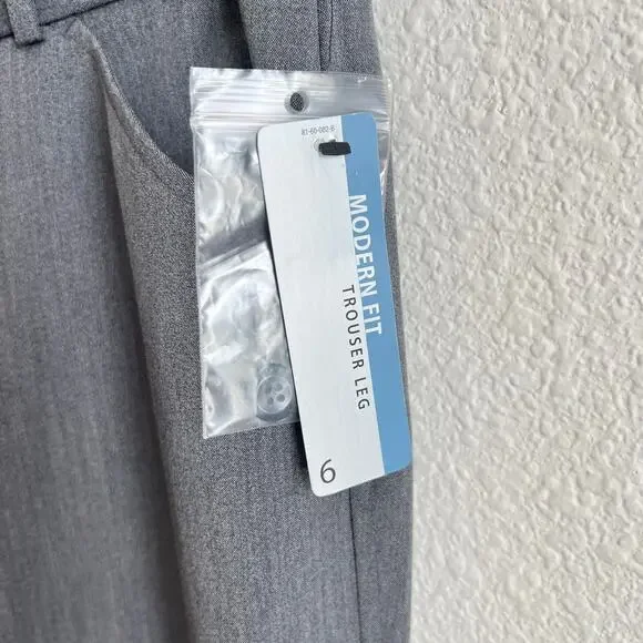 NEW Wortington Heather Gray Mid Rise Trouser Pant Women's 6 Modern Fit Stretch - Picture 3 of 9